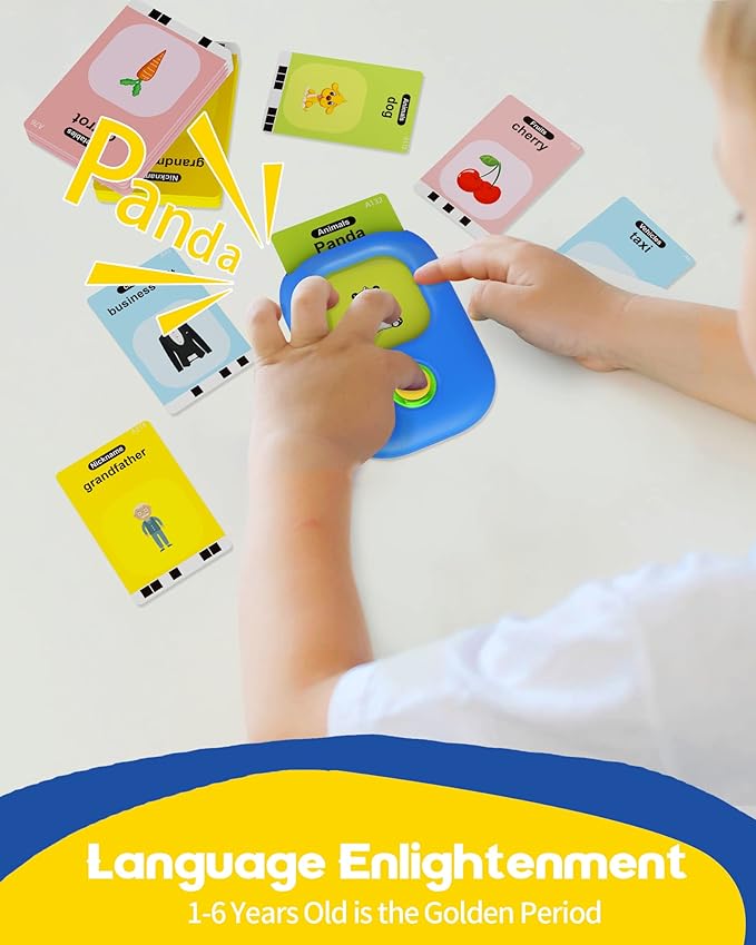 Toddler Toys for Boys 2-5 Years Old Gifts, Speech Autism Therapy Toys, Talking Flash Cards with 448 Sight Words, Learning Educational Montessori Sensory Toys for Autism Toddlers(Blue)
