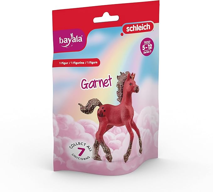SCHLEICH bayala, Unicorn Toys for Girls and Boys, Collectible Unicorn Gemstone Series 2023, Garnet 2.5 x 12.4 x 16.1 cm; 40 Grams
