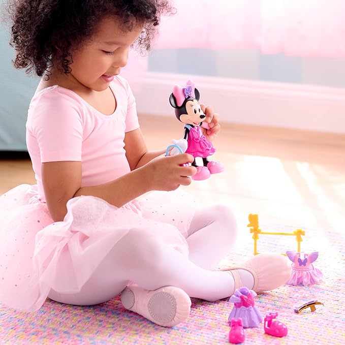 Disney Junior Minnie Mouse Fabulous Fashion Ballerina Doll, 13-piece Doll and Accessories Set, Kids Toys for Ages 3 Up by Just Play