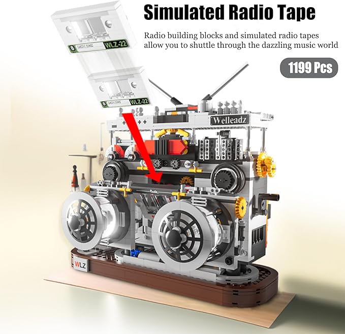 Building Blocks Radio Classic Retro Series,Collectible Display Model Toy as A Wonderful Gift Idea for Adults, Easter/Birthday for Boys and Girls 1199PCS