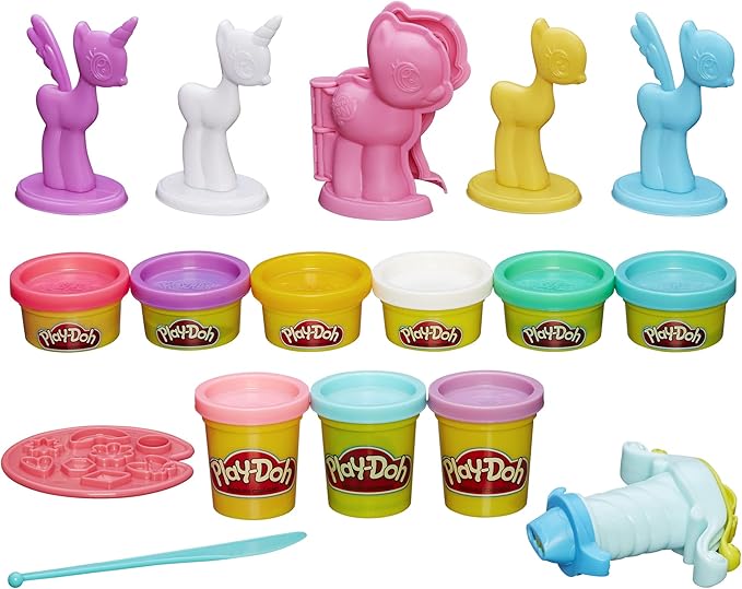 Play-Doh Make 'n Style Ponies Playset, My Little Pony Figures, 9 Colors, Kids Arts & Crafts Set, Preschool Toys, Easter Gifts for Girls & Boys, Ages 3+ (Amazon Exclusive)