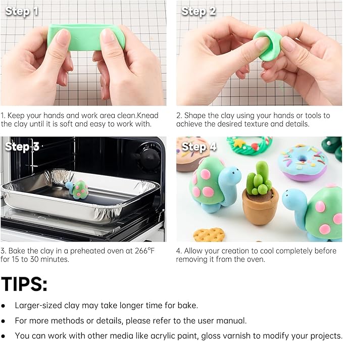 Shuttle Art 117 PCS Small Block Polymer Clay Kit, 95 Unique Colors & Extra Basic Colors, 5 Modeling Clay Tools, Non-Toxic, Non-Sticky, DIY Art Craft Gift for Kids Beginners
