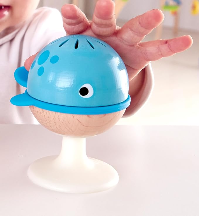 Hape Put-Stay Rattle Set | Three Sea Animal Suction Rattle Toys, Baby Educational Toy Set