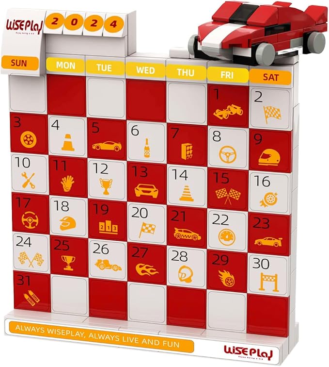 WIsePlay Calendar STEM Building Block Set 2024 Year - Stocking Stuffers for Boys - Unique Birthday and Christmas Gift for Kids
