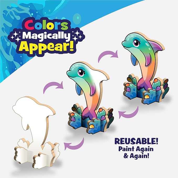 Magic Paint with Water - Mess Free Coloring for Toddlers - Toddler Travel Essential and Mess Free Painting Set - Toys and Gifts for Kids, All Craft Supplies Included (Sea'Sational)