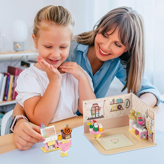 Friends House Building Block Sets, Girls Art Painting Studio Friendship Playhouse Apartment Bricks Kit Birthday Roleplay Gifts for Old Kids 6+ 6-12 8-12