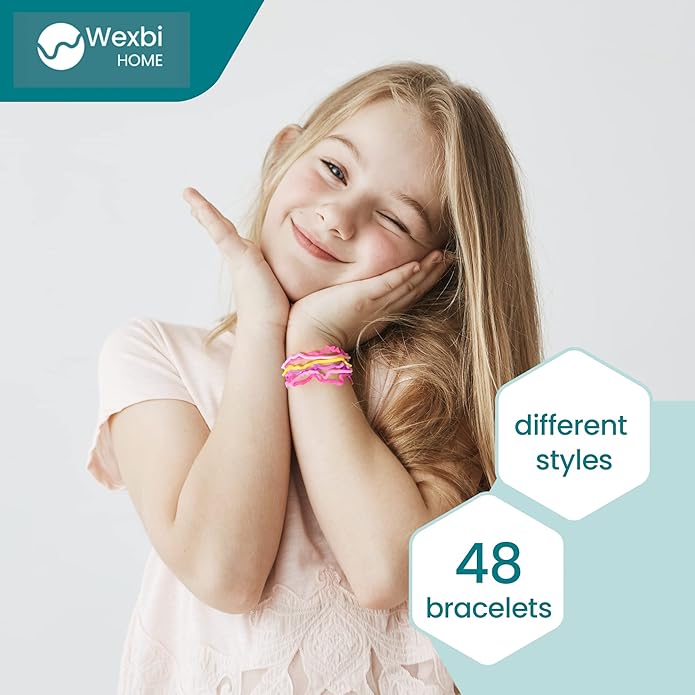 Mega Assortment Fun Bandz - Silicone Bandz Bracelets in a variety of vibrant colors and fun shapes, fun silly Toy for Children (48pc)