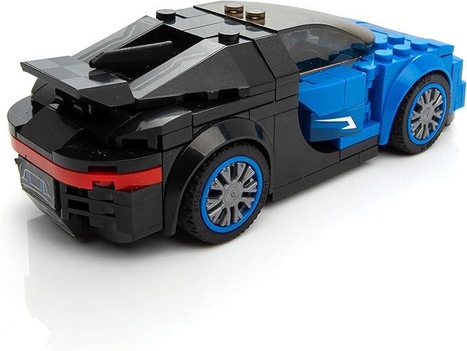 Bugatti Racing Car Building Block Set (237 Pieces). Racing Car Building Blocks for Kids and Adults (Blue)