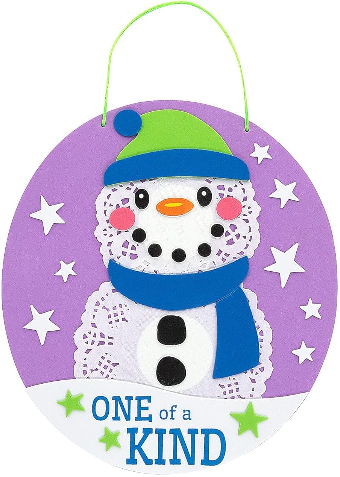 Fun Express Doily Snowman Sign Craft Kit - Craft Kits - 6 Pieces