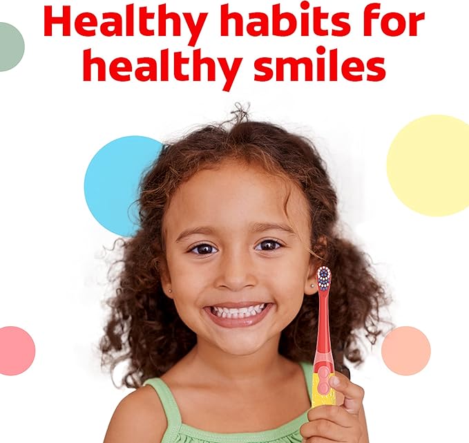 Colgate Kids Battery Powered Toothbrush, Kids Battery Toothbrush with Included AA Battery, Extra Soft Bristles, Flat-Laying Handle to Prevent Rolling, Pokemon Toothbrush, 1 Pack (Style May Vary)