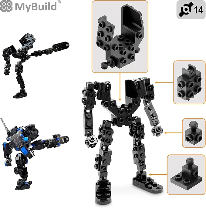 MyBuild Mecha Frame Armed Forces Stryker 5022 - Black Armor Robot Blocks Toy Building Bricks for Children to Adult Mech Fans