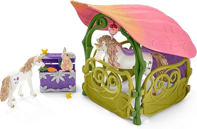 Schleich bayala, Fairy and Unicorn Gifts for Girls and Boys, Glittering Flower Dollhouse with Fairy, Unicorn, and Accessories, Ages 5+