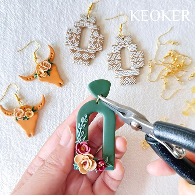 Keoker 123 PCS Clay Earring Making Kit, Polymer Clay Jewelry Making Kit for Teens and Adults, Fashion Designer Kits, Polymer Clay Earrings Kit Crafts, Great Gifts