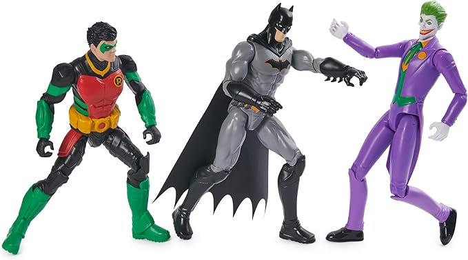 DC Comics, Batman Team Up 3-Pack, The Joker, Robin 12-inch Figures, Collectible Super Hero Kids Toys for Boys & Girls