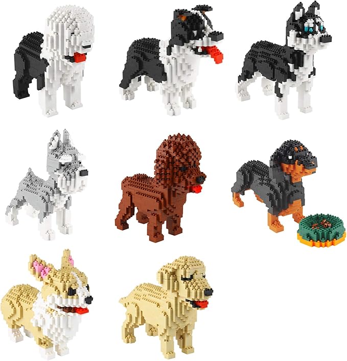 Larcele Dog Micro Building Blocks Pet Mini Building Toy Bricks,880 Pieces KLJM-02 (Schnauzer)