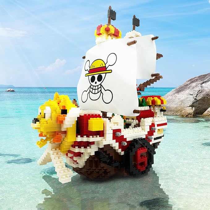 BEEGO One Piece Anime Building Kit Set, Thousand Sunny Ship Blocks Compatible with lego Featuring 2 Figures Luffy-Chopper, One Piece Merch Pirate Boat DIY Micro Brick Ideal Gift for Fans, Kid(2247PCS)