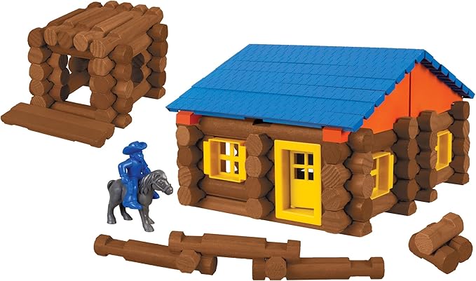 LINCOLN LOGS – Oak Creek Lodge – 137 Pieces - Real Wood Logs-Ages 3+ - Best Retro Building Gift Set for Boys/Girls – Creative Construction Engineering – Top Blocks Game Kit - Preschool Education Toy