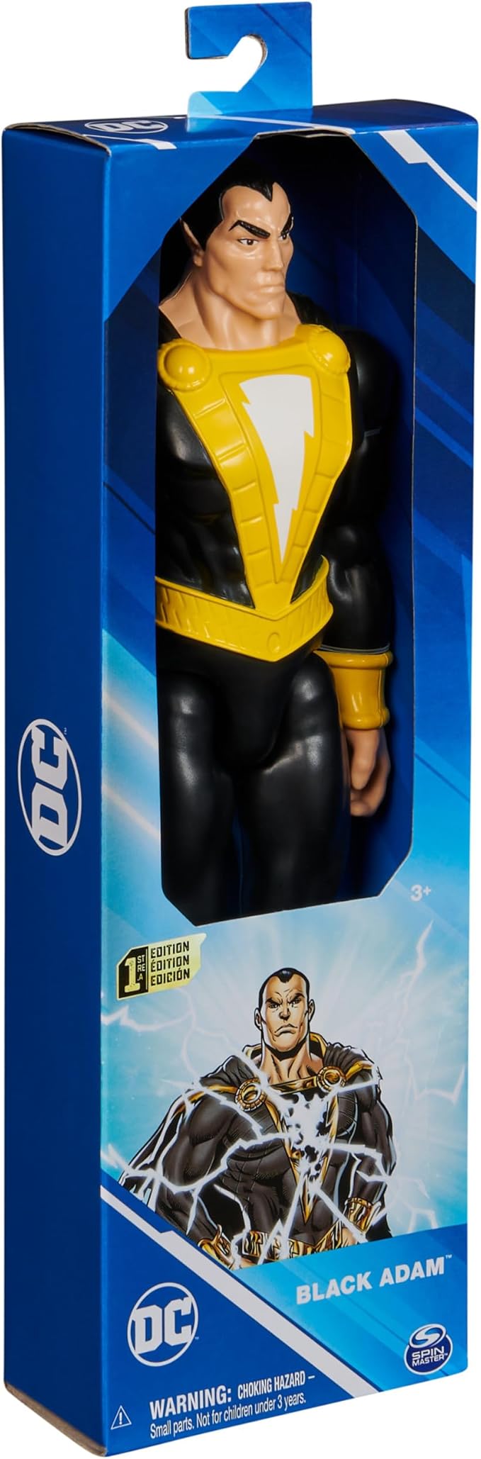 DC Comics, Black Adam Action Figure with Cape, 12-inch, Easy to Pose, Collectible Superhero Kids Toys for Boys and Girls, Ages 3+