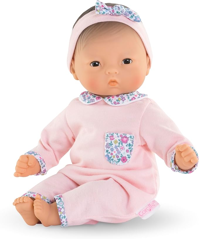 Corolle Bébé Calin Mila Baby Doll - 12" Soft-Body with Sleeping Eyes That Open and Close, Vanilla-Scented - Mon Premier Poupon Collection for Kids Ages 18 Months and up