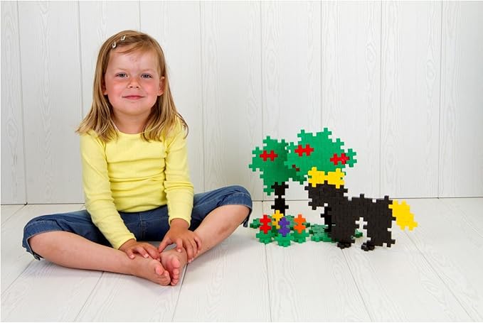 PLUS PLUS BIG - Open Play Set - 600 Piece in Storage Tub- Basic Color Mix, Construction Building Stem Toy, Interlocking Large Puzzle Blocks for Toddlers and Preschool