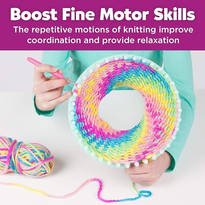 Creativity for Kids Quick Knit Loom Kit - Knitting Kit for Kids, Make Your Own Pom Pom Hat And Accessories, Knitting Loom Crafts for Kids