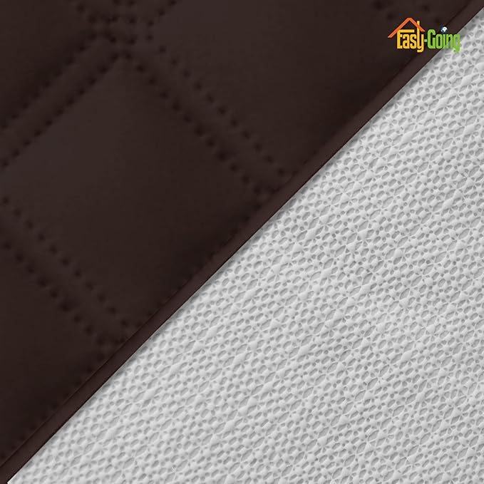 Easy-Going Waterproof Oversized Loveseat Covers Leakproof Couch Cover for 2 Cushion Couch Sofa Cover Washable Sofa Slipcover Non-Slip Furniture Protector with Pocket for Pets (Medium-XL, Chocolate)