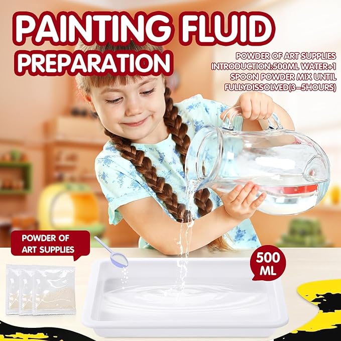 Ysguyyz 12 Colors Water Marbling Paint Kit for Kids Ages 6 7 8 9 10 11 12 | Fun Arts and Crafts Set for Boys & Girls for Creative Play