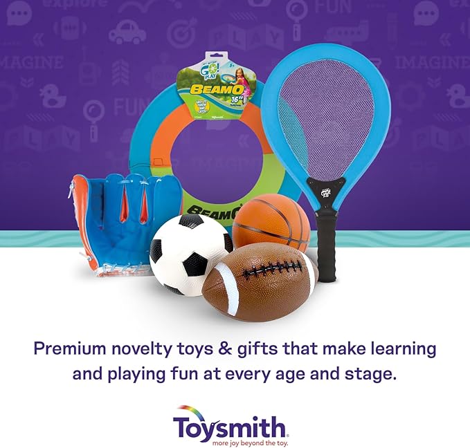 Toysmith Get Outside GO! Pro-Ball Set, Pack of 3 (5-inch soccer ball,6.5-inch football and 5-inch basketball) (2709)