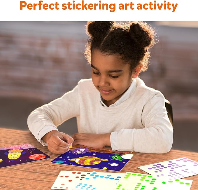 Skillmatics Art Activity - Dot It Space, No Mess Sticker Art for Kids, Craft Kits, DIY Activity, Gifts for Boys & Girls Ages 3, 4, 5, 6, 7, Travel Toys for Toddlers