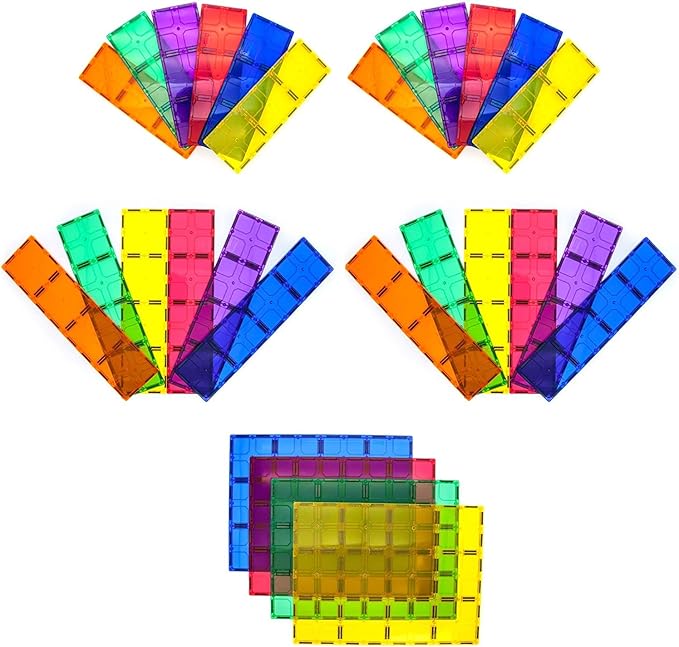 PicassoTiles Large Stabilizer Building Block Base Jumbo XL Plate Foundation Kit Magnetic Building Blocks Magnet Tiles Stacking STEM Toy Set