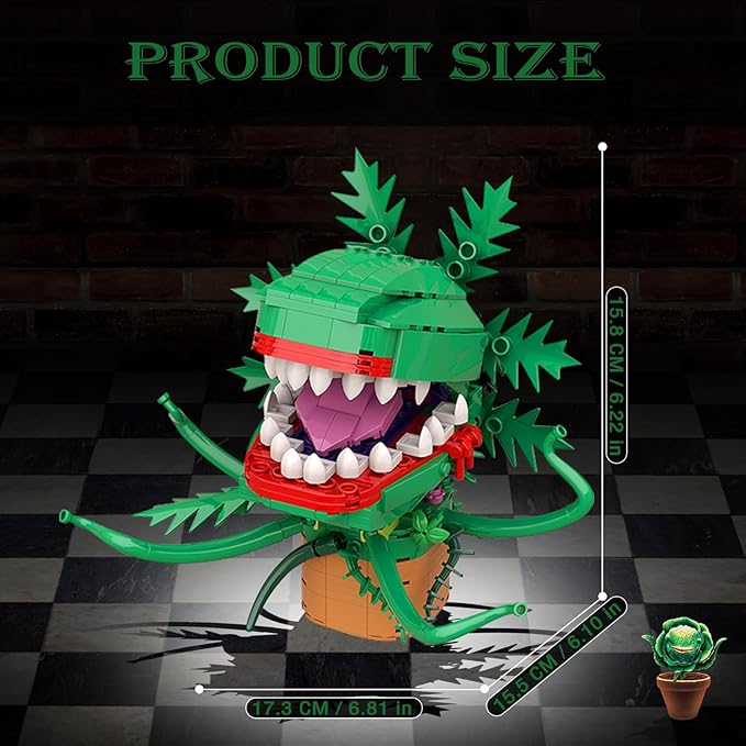 Audrey II Building Blocks Set Compatible with Lego, Piranha Flower Little Shop of Horrors Building Kit, Cannibal Flower Building Bricks Toys Gifts for Boys Girls Kids Adult(303 Pieces)