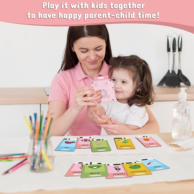 Talking Flash Cards,Toddler Flash Cards with 384 Sight Words, Montessori Toys,Autism Sensory Toys,Pocket Speech Therapy Toys,Learning Educational Toys Gifts for Age 1 2 3 4 5 Years Old Boys and Girls