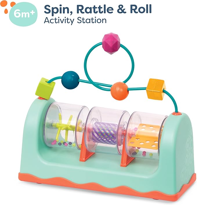 B. toys- B. baby- Bead Maze- Baby Activity Station – Developmental Interactive Baby Toy – Balls, Spinners – Sensory Toys for Babies –Spin, Rattle & Roll- 6 Months +t