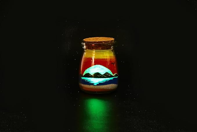 YUANLUGV Sand Art Bottles, Colored Sand with Luminous Sand Art Crafts for Gift Kids, Elegant and Exquisite Sand Art Craft Bottle，Gifts for Girls Boys Kids Women Birthday (d)