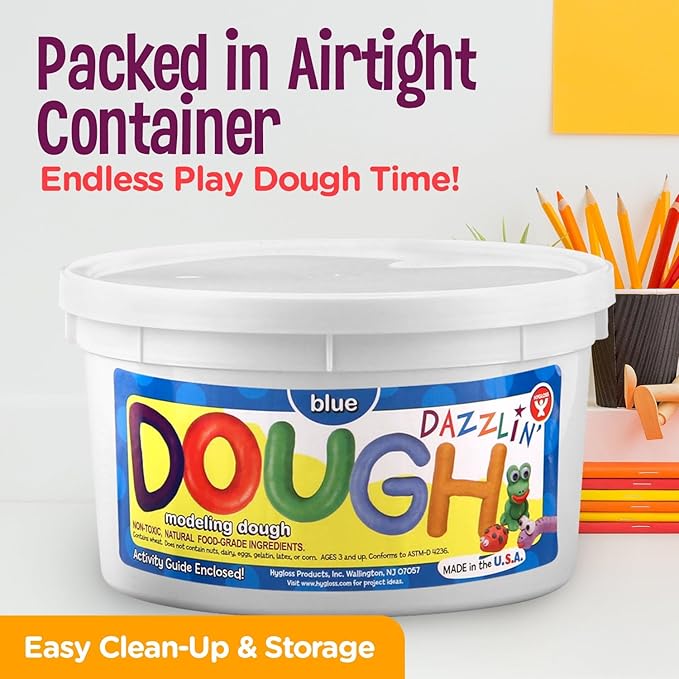 Hygloss Play Modeling Dough - Blue Dough Scented - Safe & Non-Toxic for Kids Arts & Crafts - Party Favors - Classroom Supplies - 5lb