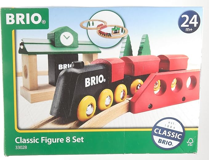 BRIO World - 33028 Classic Figure 8 Set - 22 Piece Wooden Toy Train Set with Accessories and Tracks | Enhances Creativity | Compatible Toys | FSC-Certified Wood | Perfect for Kids Age 2+