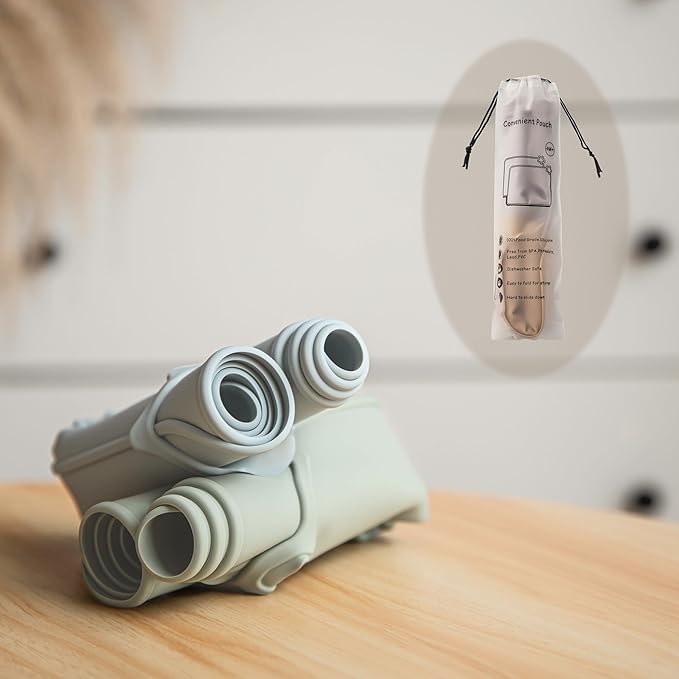 Moonkie Silicone Placemats for Baby & Kid, Stain-Proof Non-Slip Toddler Food Mats Eating Table Mat with 2 Packs