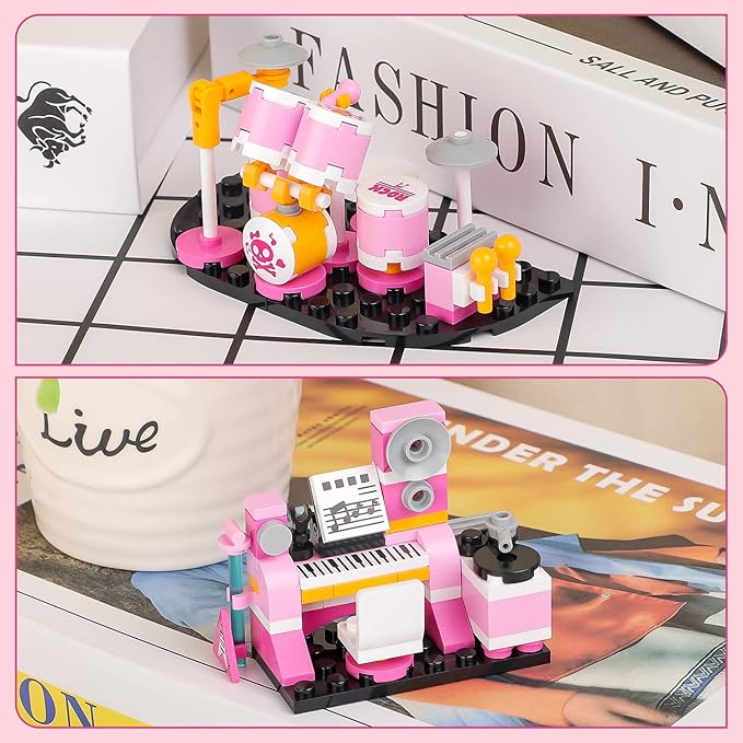 Friends House Building Block Sets, Girls Music Studio Friendship Playhouse Apartment Bricks Kit Birthday Roleplay Gifts for Old Kids 6+ 6-12 8-12