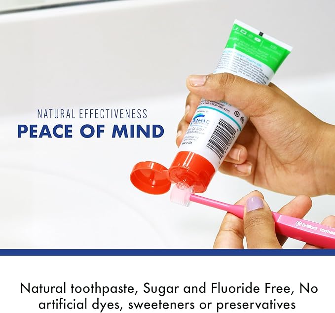 Brilliant Oral Care Kids Fluoride Free Toothpaste, Spry Gel with Xylitol, Strawberry Banana Flavor for Ages 3+ Months, 2 fl oz, 2 Pack