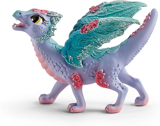 Schleich Bayala Dragon Toys and Figurines - Flying Flower Mother and Small Baby Dragon, Action Figure Kid Toys and Dolls, Girls and Boys Ages 5 and Above