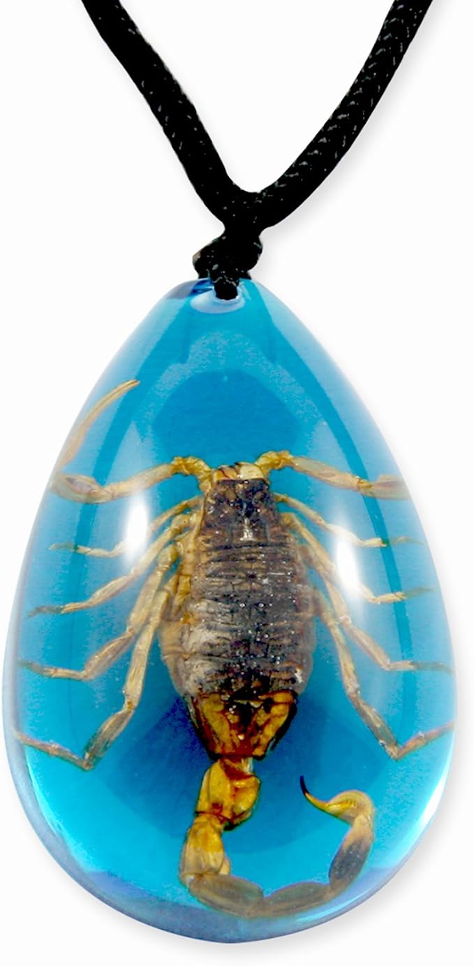 REALBUG Gold Scorpion Necklace, Blue, large