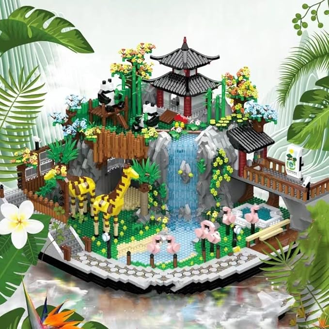 Zoo Building Model Set, 5000 Pcs Zoo Micro Building Toys, Creative Zoological Park Building Model Set, Micro Particle Modular Building House Set, Gift for Adult and Kids (822)