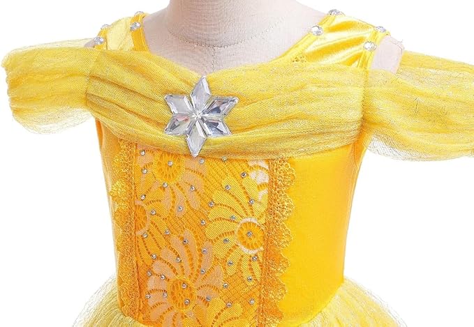 Dressy Daisy Girls' Princess Fancy Dress Up Costume Christmas Halloween Outfit Butterfly Size 6X-8 Yellow