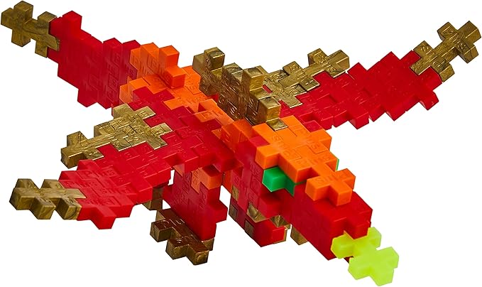 Plus Plus 3D Puzzle Cryptid Construction Building Block Set, Fun Fantasy Figures Stem Toys for Kids, 70 Interlocking Pieces - Dragon Mini Maker Tube