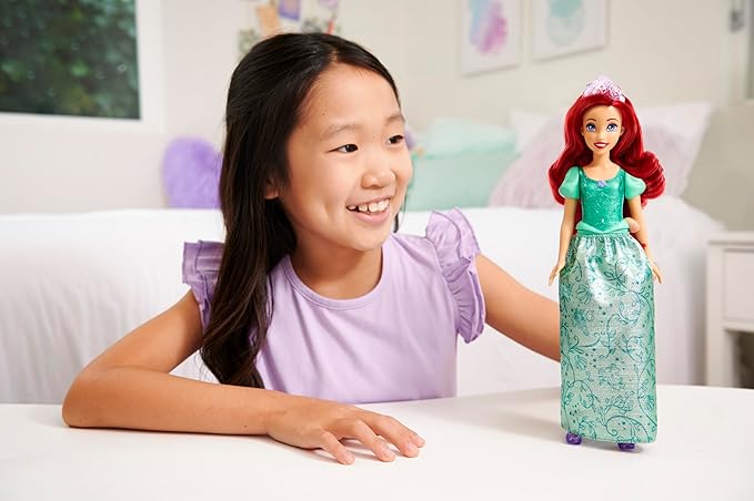 Mattel Disney Princess Toys, Ariel Fashion Doll, Sparkling Look with Red Hair, Blue Eyes & Tiara Accessory, Inspired by The Little Mermaid Movie