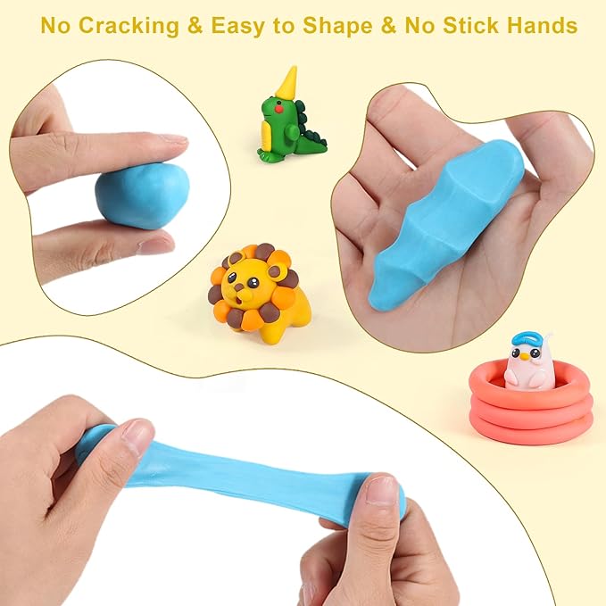 Polymer Clay 60 Colors, CiaraQ Modeling Clay for Kids, Oven Bake Clay with Sculpting Tools, Non Toxic, Ideal for Sculpture, Crafting, DIY Projects