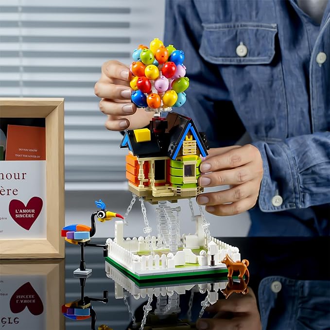ENJBRICK Up Balloon House Building Kit for Kids Age 8-14 Yrs,Creative Building Block Set 635 pcs,Girl Toys for Christmas and Birthday Gifts,Tensegrity Sculptures Building