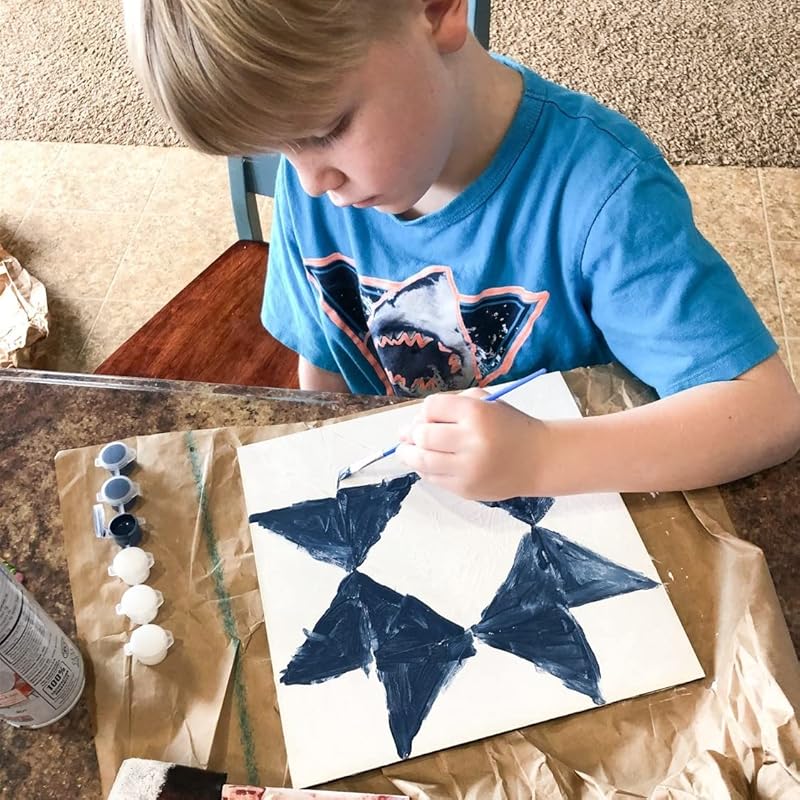 Patriotic Wooden Barn Quilt Kit, DIY Craft Painting Kit for Adults, America Barn Quilts Sign Block (18 inches, Flag with Star)