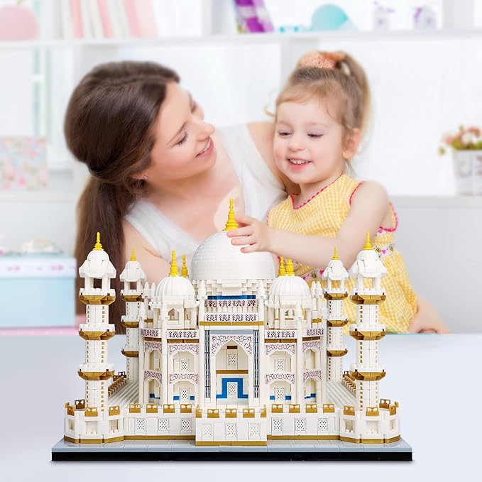 QLT Micro Mini Blocks Taj Mahal Architecture Building Toy Display Famous Architecture Model Kit for Adults and Kids Christmas Birthday Gift (4036 Pieces)