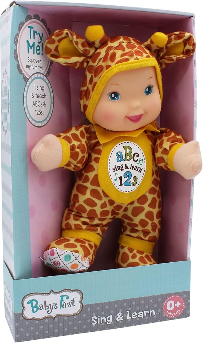 Baby's First Sing & Learn Giraffe Soft & Cuddly Singing Musical Doll, Teaches Abc's & Numbers